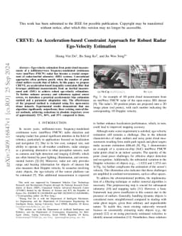 CREVE: An Acceleration-based Constraint Approach for Robust Radar Ego-Velocity Estimation