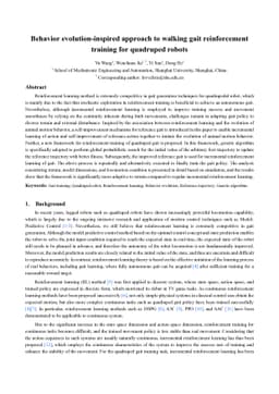 Behavior evolution-inspired approach to walking gait reinforcement
  training for quadruped robots