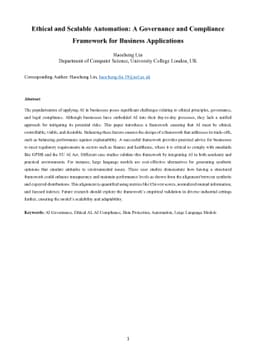 Ethical and Scalable Automation: A Governance and Compliance Framework
  for Business Applications