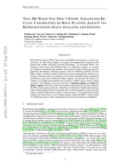 Tell Me What You Don't Know: Enhancing Refusal Capabilities of
  Role-Playing Agents via Representation Space Analysis and Editing