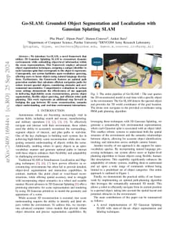 Go-SLAM: Grounded Object Segmentation and Localization with Gaussian
  Splatting SLAM