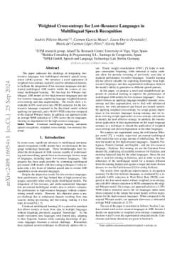Weighted Cross-entropy for Low-Resource Languages in Multilingual Speech
  Recognition