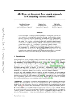 ABCFair: an Adaptable Benchmark approach for Comparing Fairness Methods