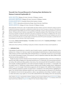 Towards User-Focused Research in Training Data Attribution for
  Human-Centered Explainable AI