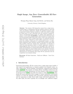 Single Image, Any Face: Generalisable 3D Face Generation