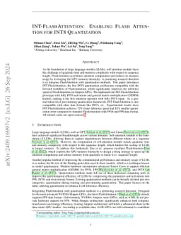 INT-FlashAttention: Enabling Flash Attention for INT8 Quantization