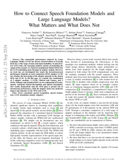 How to Connect Speech Foundation Models and Large Language Models? What
  Matters and What Does Not