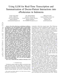 Using LLM for Real-Time Transcription and Summarization of
  Doctor-Patient Interactions into ePuskesmas in Indonesia