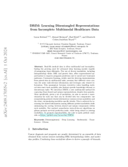DRIM: Learning Disentangled Representations from Incomplete Multimodal
  Healthcare Data