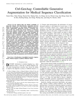 Ctrl-GenAug: Controllable Generative Augmentation for Medical Sequence Classification