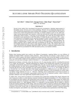 Accumulator-Aware Post-Training Quantization