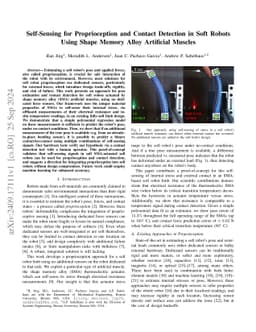 Self-Sensing for Proprioception and Contact Detection in Soft Robots
  Using Shape Memory Alloy Artificial Muscles