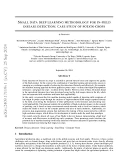 Small data deep learning methodology for in-field disease detection