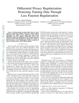 Differential Privacy Regularization: Protecting Training Data Through
  Loss Function Regularization