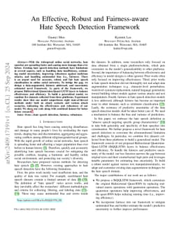 An Effective, Robust and Fairness-aware Hate Speech Detection Framework