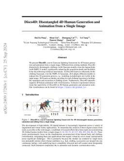 Disco4D: Disentangled 4D Human Generation and Animation from a Single
  Image
