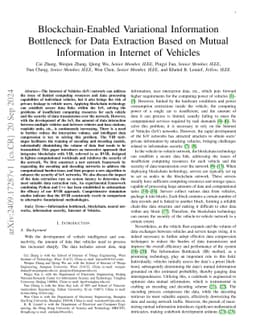 Blockchain-Enabled Variational Information Bottleneck for Data
  Extraction Based on Mutual Information in Internet of Vehicles