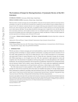 The Evolution of Emojis for Sharing Emotions: A Systematic Review of the
  HCI Literature