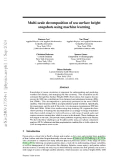 Multi-scale decomposition of sea surface height snapshots using machine
  learning