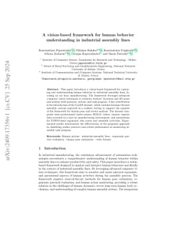 A vision-based framework for human behavior understanding in industrial
  assembly lines
