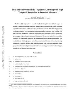 Data-driven Probabilistic Trajectory Learning with High Temporal
  Resolution in Terminal Airspace