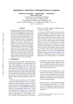 data2lang2vec: Data Driven Typological Features Completion