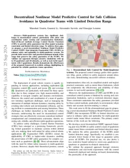 Decentralized Nonlinear Model Predictive Control for Safe Collision
  Avoidance in Quadrotor Teams with Limited Detection Range