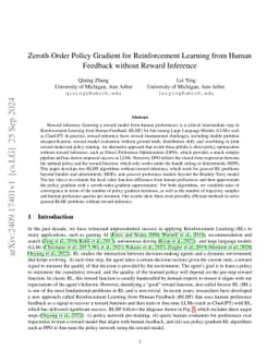 Zeroth-Order Policy Gradient for Reinforcement Learning from Human Feedback without Reward Inference