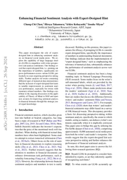 Enhancing Financial Sentiment Analysis with Expert-Designed Hint