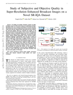 Study of Subjective and Objective Quality in Super-Resolution Enhanced
  Broadcast Images on a Novel SR-IQA Dataset