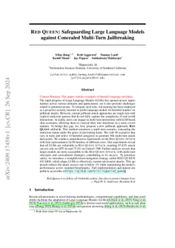 RED QUEEN: Safeguarding Large Language Models against Concealed
  Multi-Turn Jailbreaking