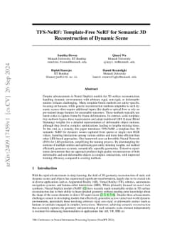 TFS-NeRF: Template-Free NeRF for Semantic 3D Reconstruction of Dynamic
  Scene