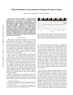 Tactile Probabilistic Contact Dynamics Estimation of Unknown Objects