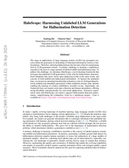 HaloScope: Harnessing Unlabeled LLM Generations for Hallucination
  Detection