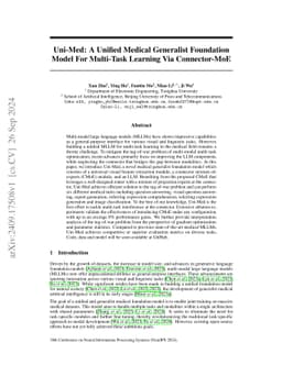 Uni-Med: A Unified Medical Generalist Foundation Model For Multi-Task
  Learning Via Connector-MoE