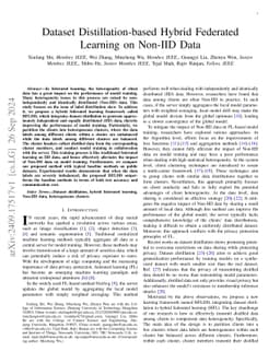 Dataset Distillation-based Hybrid Federated Learning on Non-IID Data