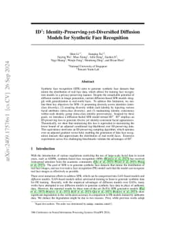 ID$^3$: Identity-Preserving-yet-Diversified Diffusion Models for
  Synthetic Face Recognition