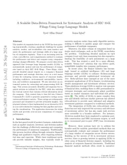 A Scalable Data-Driven Framework for Systematic Analysis of SEC 10-K
  Filings Using Large Language Models