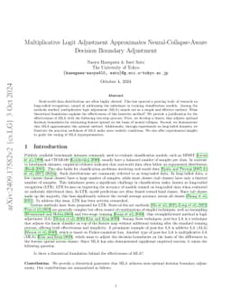 Multiplicative Logit Adjustment Approximates Neural-Collapse-Aware Decision Boundary Adjustment