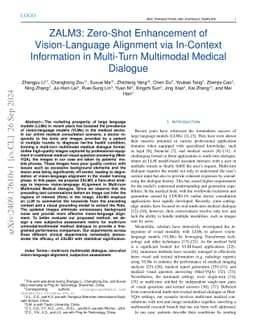 ZALM3: Zero-Shot Enhancement of Vision-Language Alignment via In-Context
  Information in Multi-Turn Multimodal Medical Dialogue