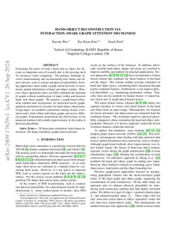 Hand-object reconstruction via interaction-aware graph attention
  mechanism