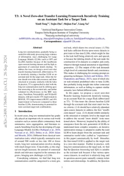 T3: A Novel Zero-shot Transfer Learning Framework Iteratively Training on an Assistant Task for a Target Task