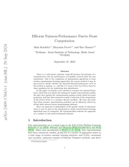 Efficient Fairness-Performance Pareto Front Computation