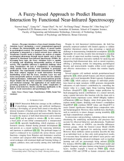 A Fuzzy-based Approach to Predict Human Interaction by Functional Near-Infrared Spectroscopy