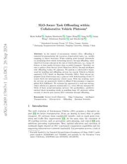 SLO-Aware Task Offloading within Collaborative Vehicle Platoons