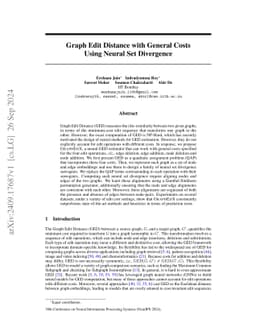 Graph Edit Distance with General Costs Using Neural Set Divergence