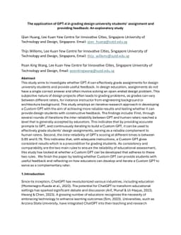 The application of GPT-4 in grading design university students'
  assignment and providing feedback: An exploratory study