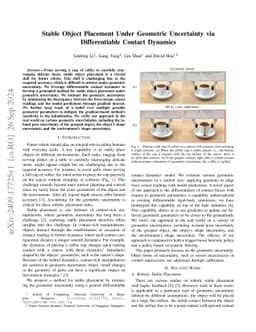 Stable Object Placement Under Geometric Uncertainty via Differentiable
  Contact Dynamics