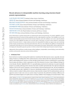 Recent advances in interpretable machine learning using structure-based
  protein representations