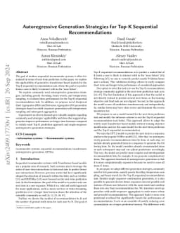 Autoregressive Generation Strategies for Top-K Sequential
  Recommendations